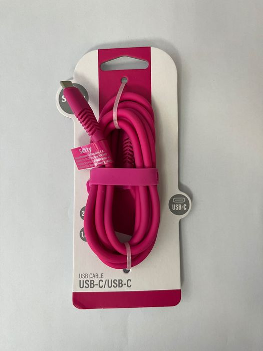 Setty kabel USB-C - USB-C 1,5m 20W 3A różowy | MVh