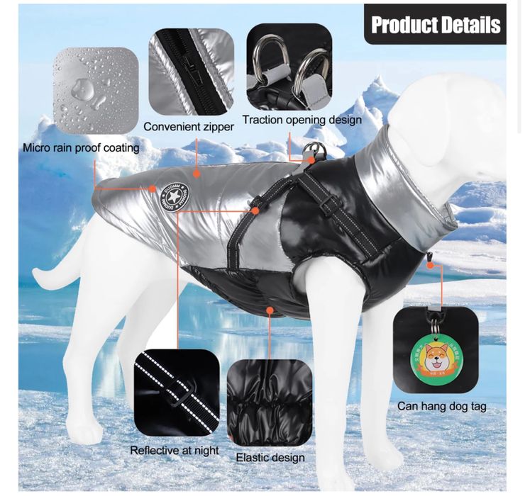 Kurtka Dla Psa Na Zimę Odblaskowa Wodoodporna 3XL