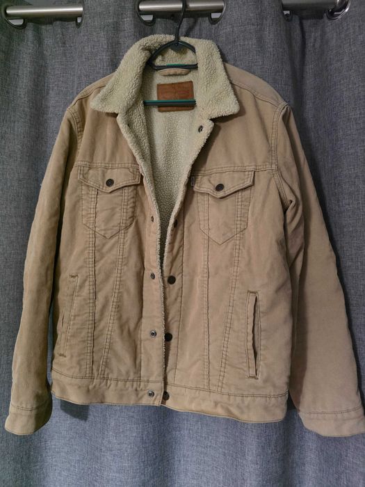Kurtka levi's jeans jacket kremowa beżowa napy guziki l