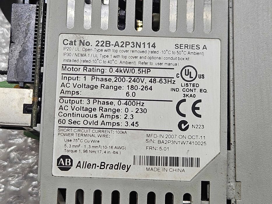 Allen-Bradley Przekształtnik częstotliwości 22B-A2P3N114 PowerFlex40