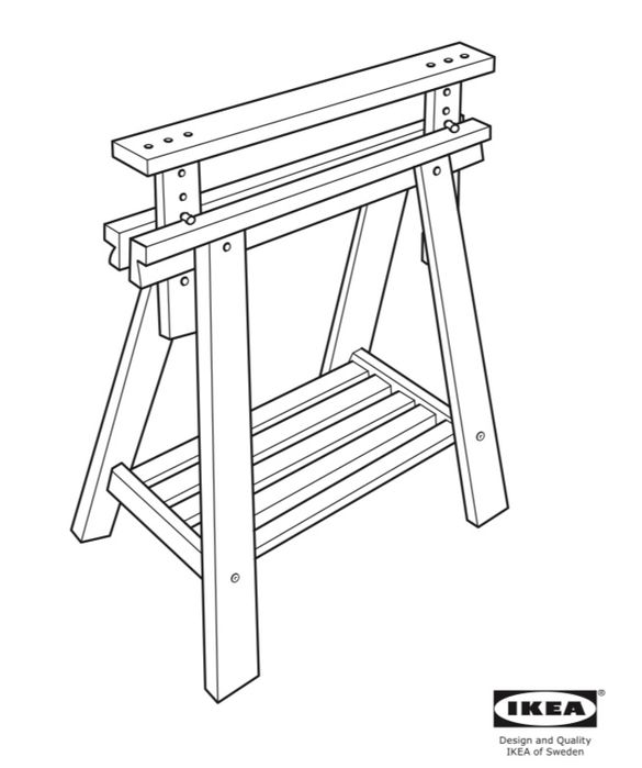 2 cavaletes brancos IKEA FINNVARD