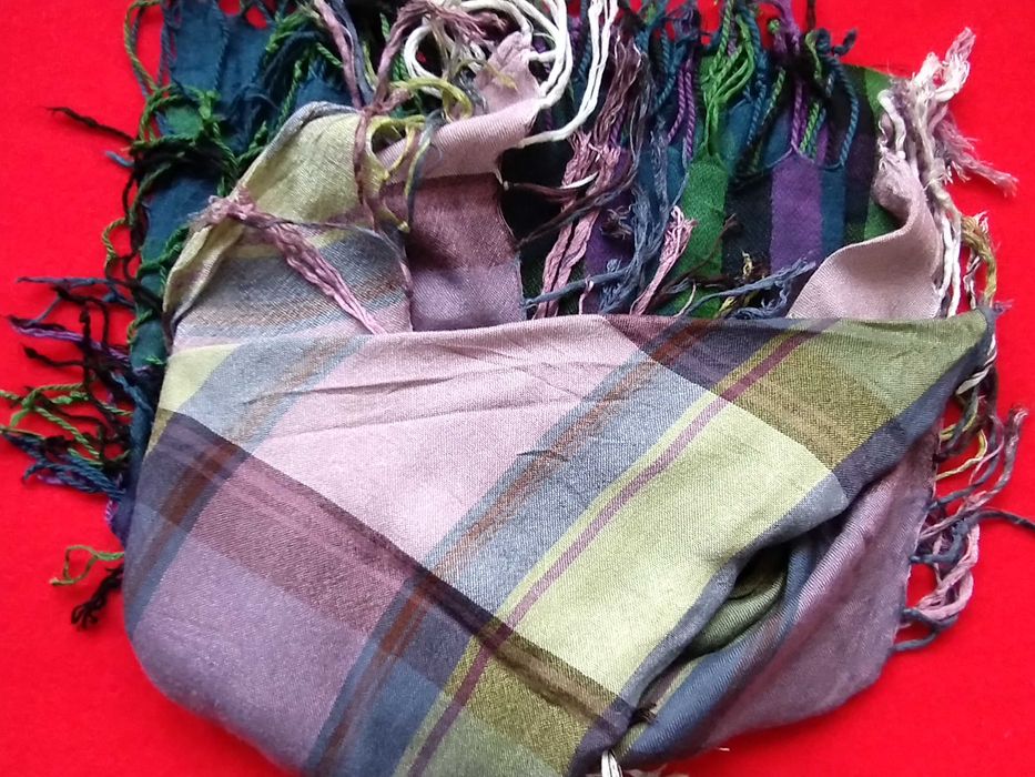 chusty wiskoza zieleń fiolet