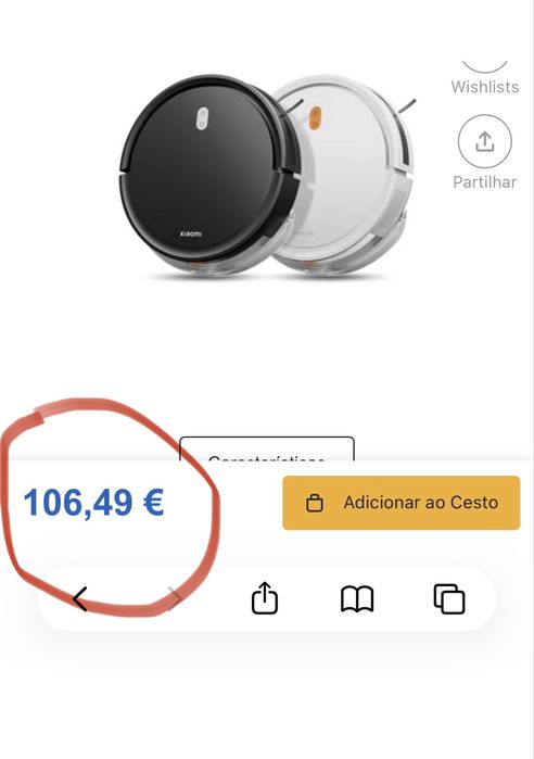 Robô aspirador inteligente Xiaomi 2 em 1, aspira e passa pano com mopa - COMO NOVO E GARANTIA