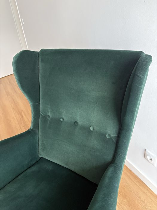 Poltrona Sofá STRANDMON Ikea verde veludo