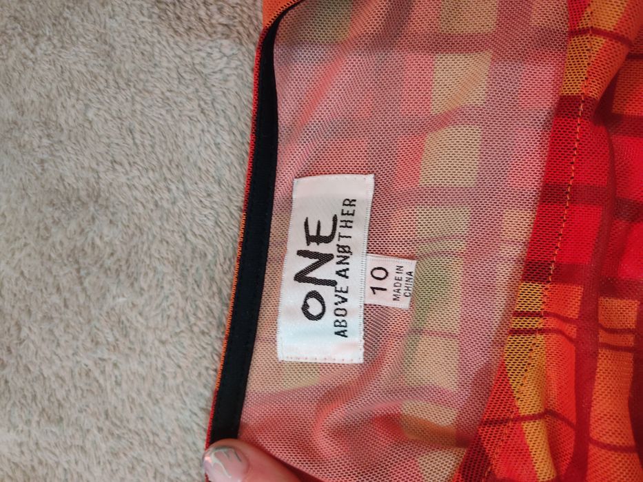 Топ сітка помаранчевий в клітинку y2k