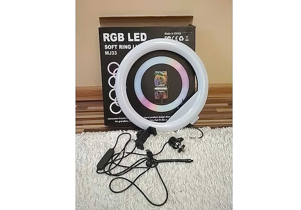 Кольорова кільцева лампа 30 см, зі штативом 2 метри