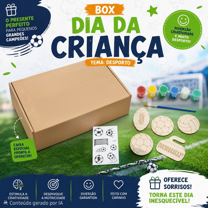 Box dia da criança tema desporto - novo
