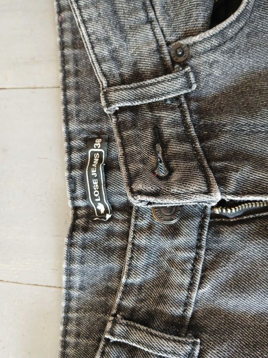 Женские широкие джинсовые штаны чёрные