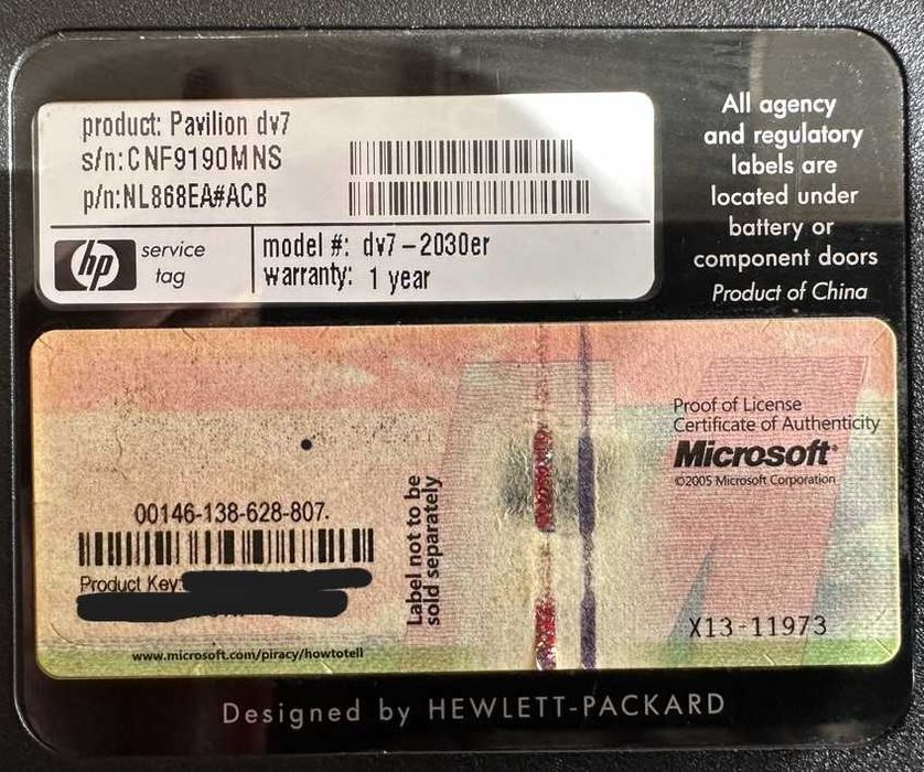 Ноутбук HP Pavilion dv7-2030 (під відновлення або запчастини)