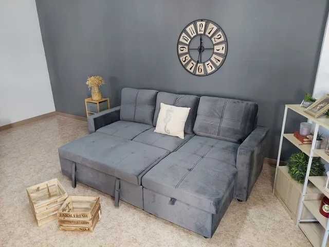 Sofá-cama com espaço de arrumação - envio grátis
