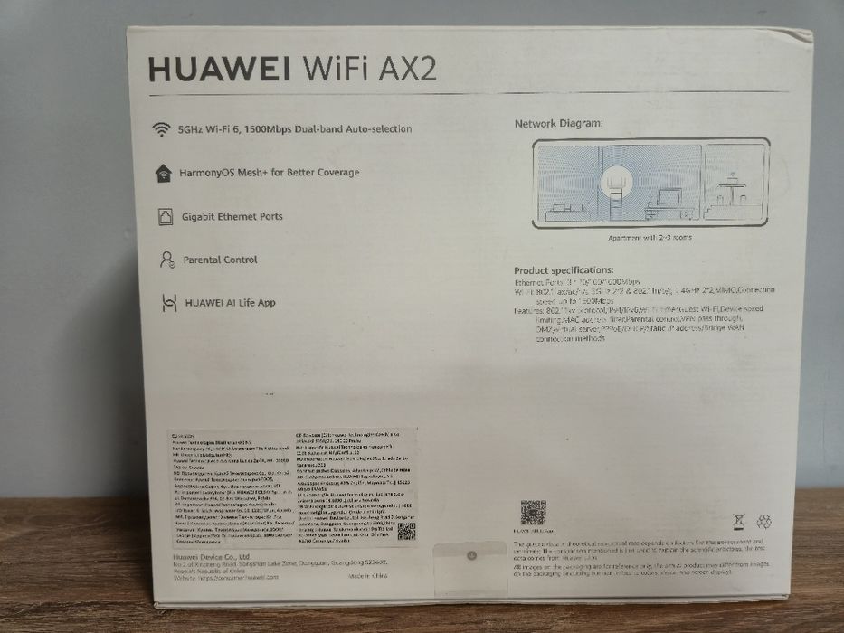 Router Huawei AX2 (5GHz Wi-Fi 6, 1500Mbps Dual-band Auto-selection)