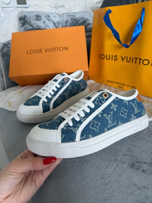 Кеды кроссовки Louis Vuitton джинсовые