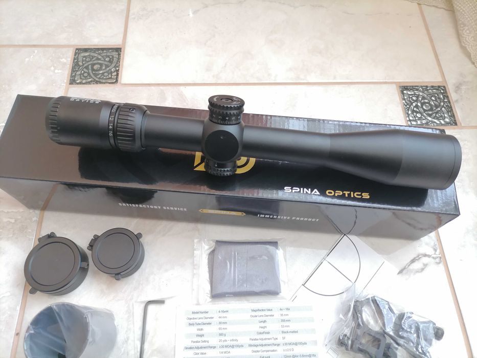 Новий оптичний приціл Spina Optics 4-16x44 SF TAC.