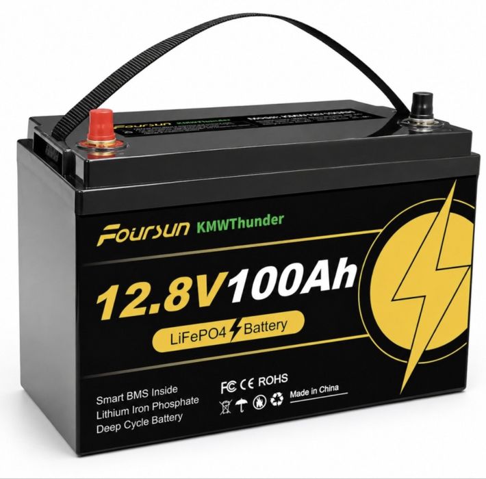 LiFePO4 12V 100Ah Акумулятор Foursun 1280Wh, 100A, з BMS платою