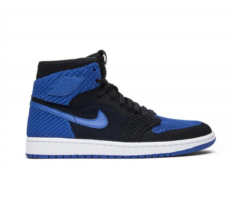 Лімітовані Кросівки вінтажні  Air Jordan 1 Retro High Og Flyknit Black/Blue