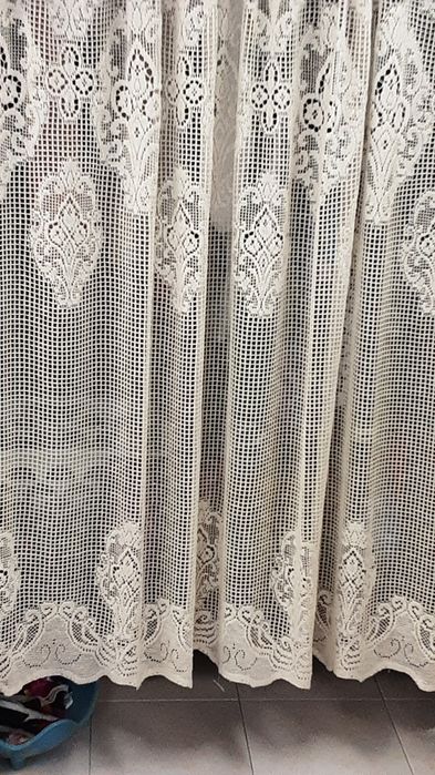 Cortinado  rendado bêje  para janela