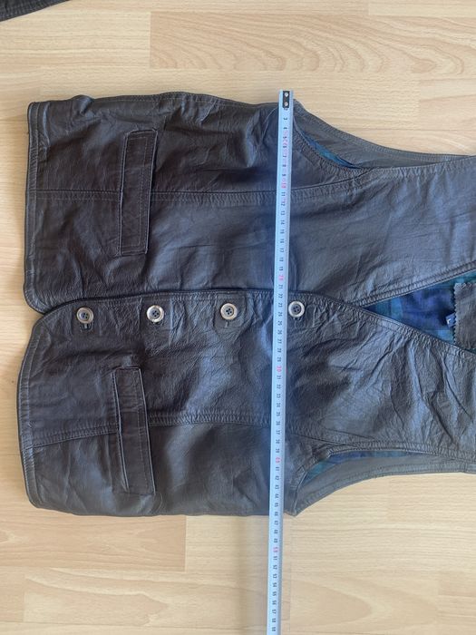 Kamizelka skorzana, braz, rozm. L