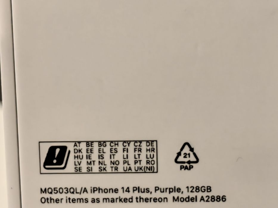 iPhone 14 Plus 128gb/256gb deep purple embalagem selada

Disponível na