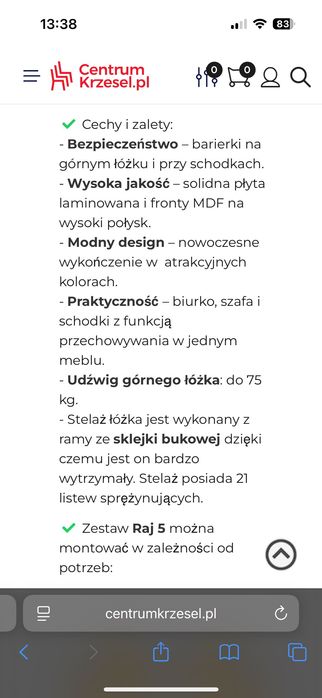 Łóżko Szafa Biurko meble komplet dla dzieci i młodzieży