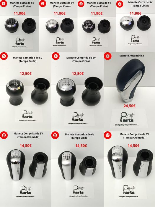 Manete Moca Toyota automática e manual Várias modelos