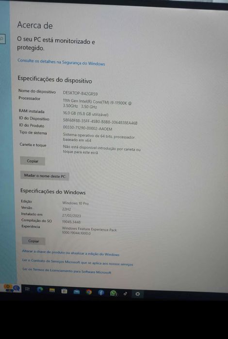 Setup completo Intel i9-11900k