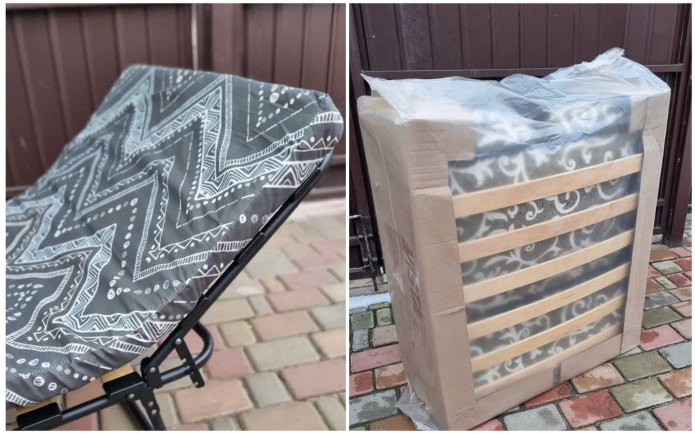 Складне ліжко розкладачка з матрацом кровать раскладушка на ламелях