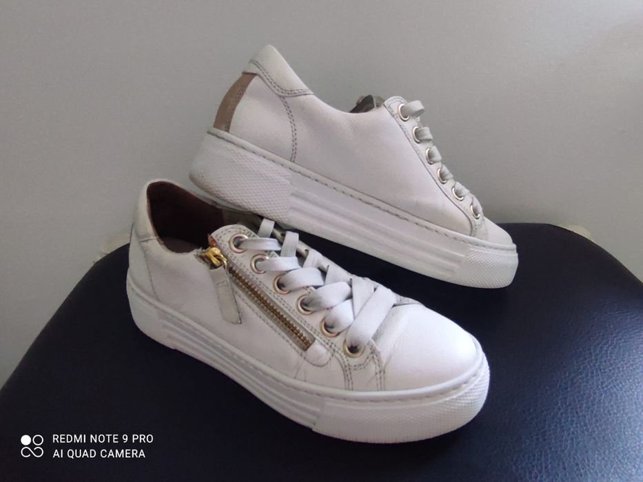 Gabor białe skórzane buty sneakersy damskie