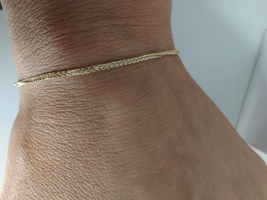 Złota damska bransoletka lisi ogon złoto 585 długość 19cm