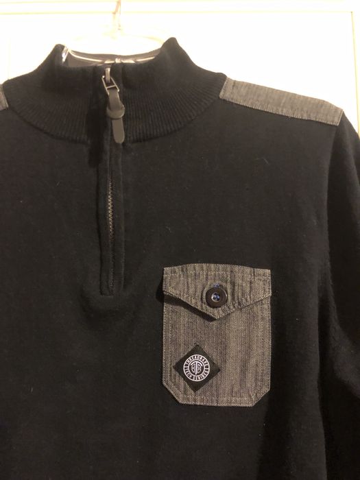 Bluza męska Threadbare M 100% bawełna , granat , pod szyją rozpinany
