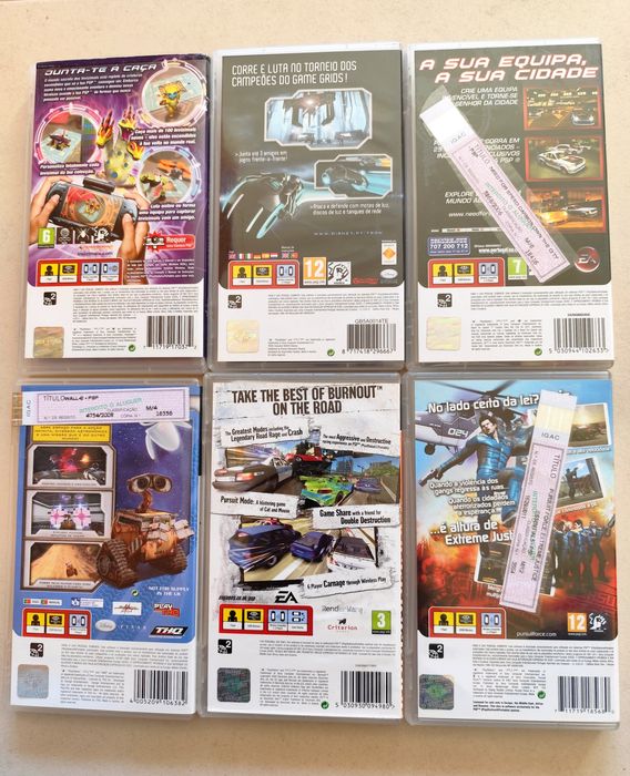 6 Caixas de Jogos para PSP (sem os jogos)