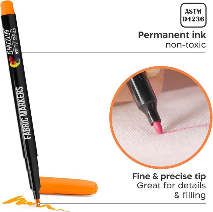 Фломастери текстильні Zenacolor 24шт.