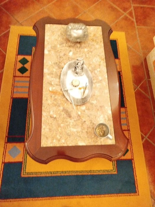 Mesa de centro madeira/mármore
