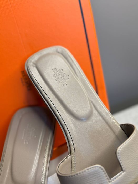 Шльопанці Hermes шльопки босоніжки жіночі шкіряні натуральні