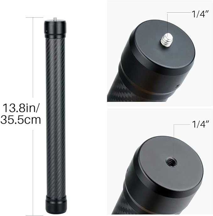 Haste de extensão. Monopé em carbono para gimbal  1/4 "3/8"