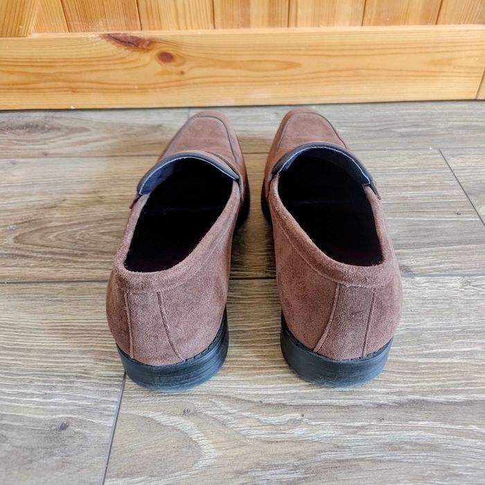 TANIO brązowe zamszowe mokasyny loafers męskie 44