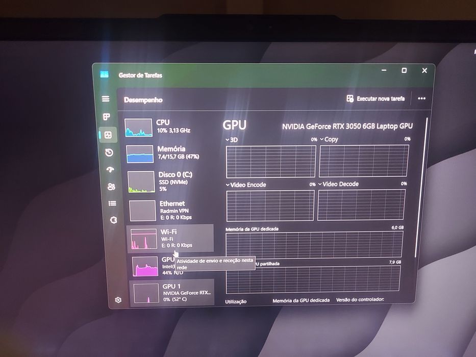Lenovo LOQ, i5-12450HX, RTX 3050 6GB, 16GB RAM, excelente estado.