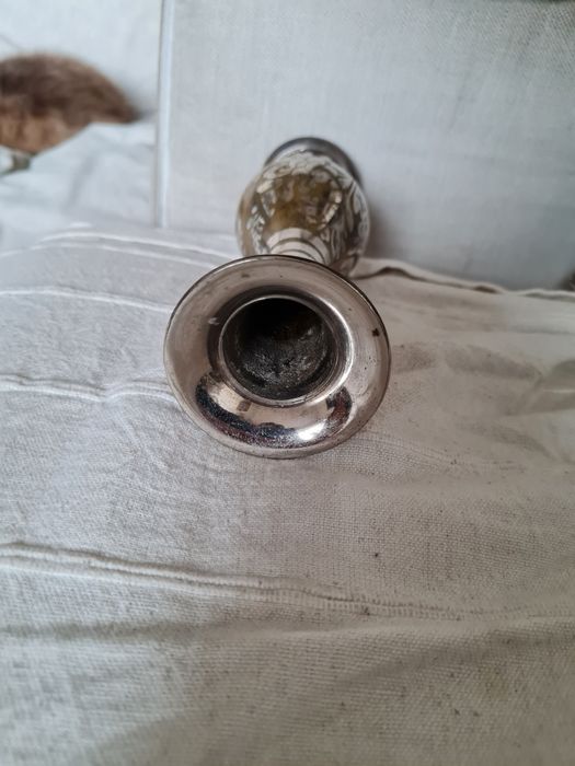Wazon z mosiądzu srebro miedz Indyjski turecki? Wazonik zdobiony metal