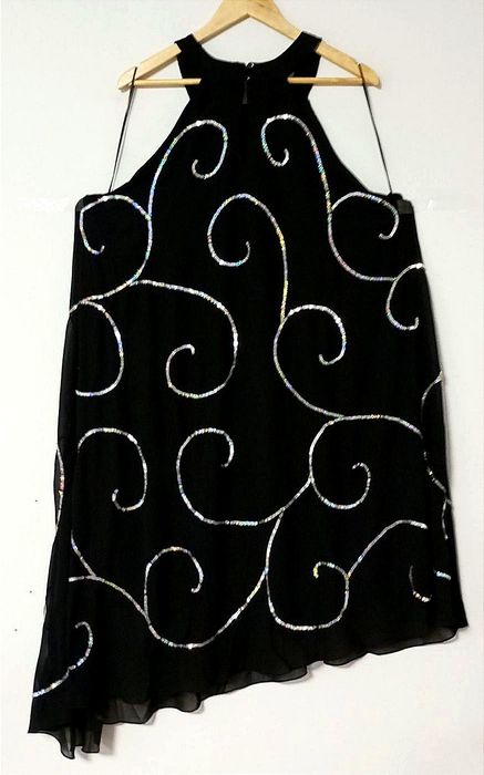 NOWA suknia szyfon/ cekiny r. 50 - wesele, bal, impreza