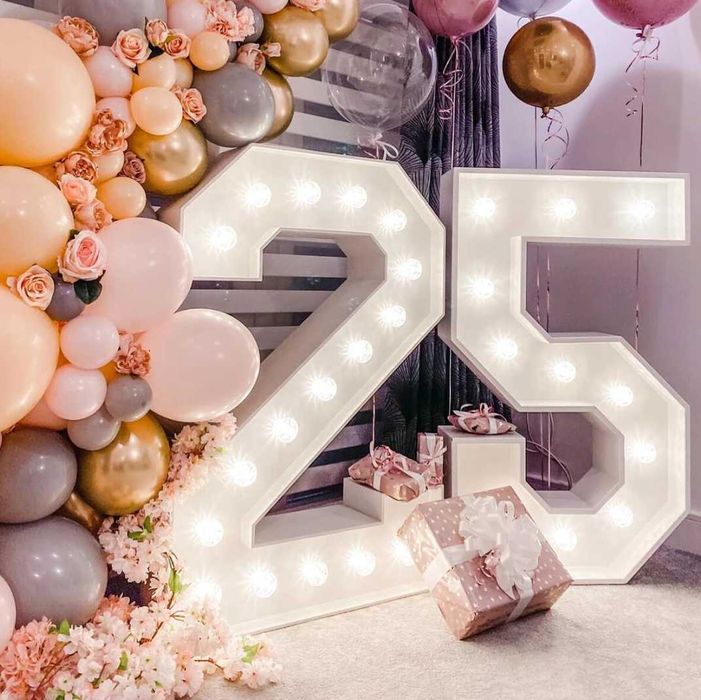 Números e Letras Gigantes Luminosas para festas e decoração