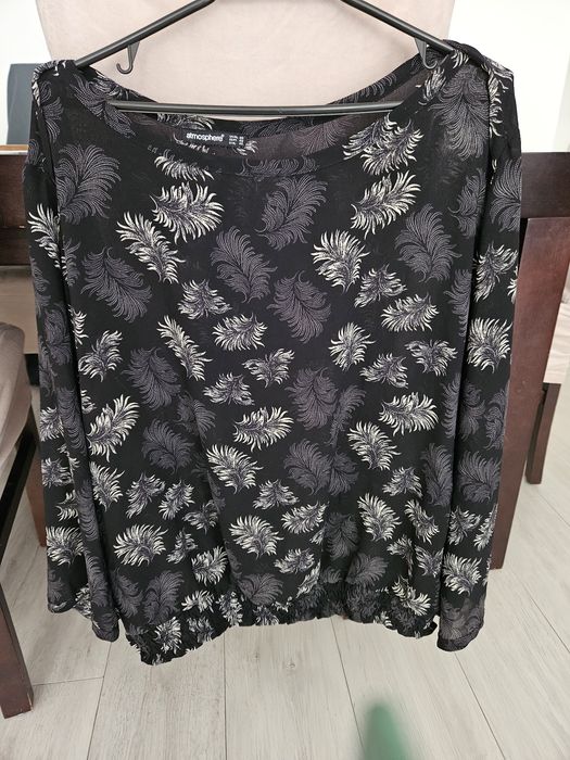 Bluzka czarna w kwiaty, mgiełka