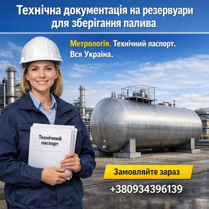 Технічна документація резервуар, паспорт на резервуар, метрологія