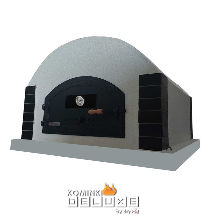 Piec tunelowy szamotowy biały otynkowany piec na pizzę chlebowy