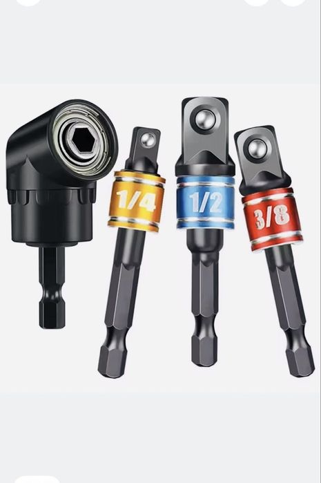 Набор наконечників 1/4 ударних на шуруповерт гайковерт прямі під кутом
