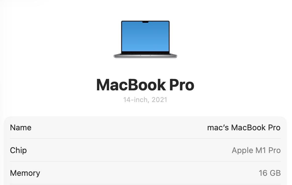 MacBook Pro 14’ 2021 M1 Pro 16Gb 512Gb