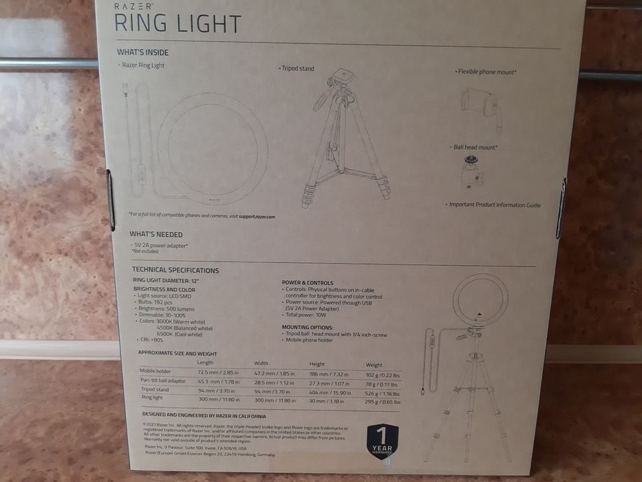 Штатив з лампою Razer Ring Light 12"led (набір для блогера,стрімера)