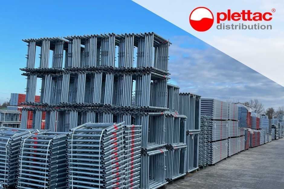 Rusztowanie elewacyjne PRODUCENT – pow.rob.120m2, wys.rob.10m Plettac