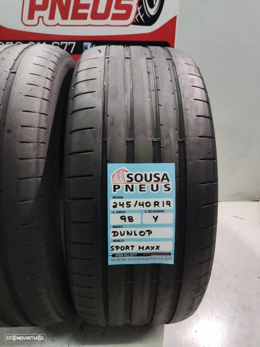 2 pneus semi novos 245-40r19 dunlop - oferta dos portes