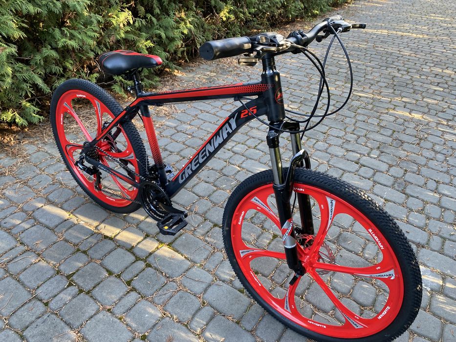 Гірський алюмінієвий велосипед Greenway 26 Black-Red