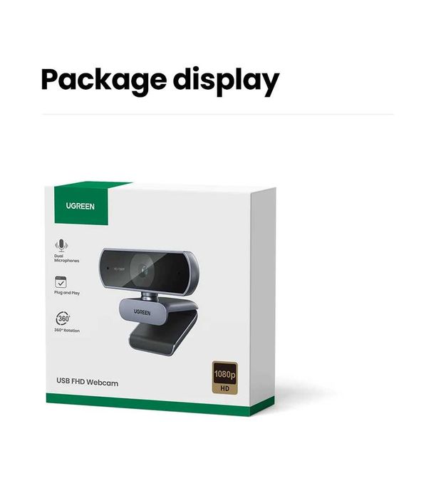 Webcam UGREEN Full HD 1080p Microfones Duplos (Nova a Estrear)