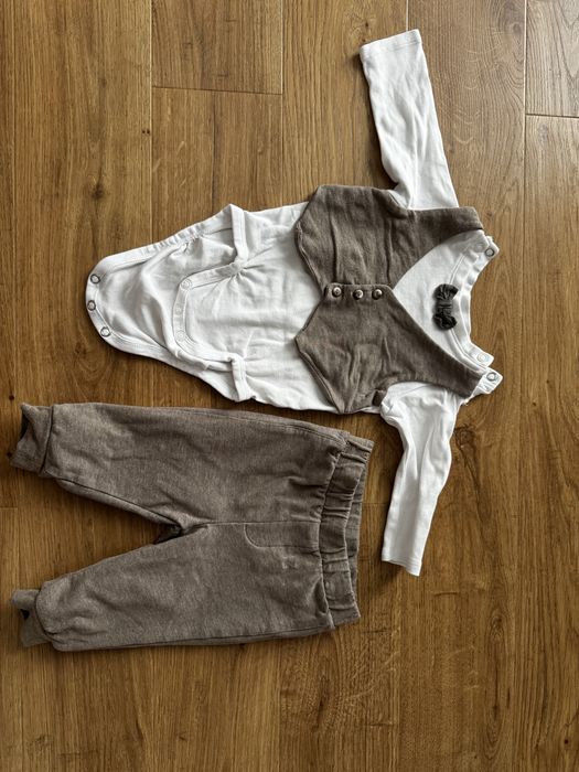 Komplet zestaw na chrzest wesele imprezę 62 cm H&M